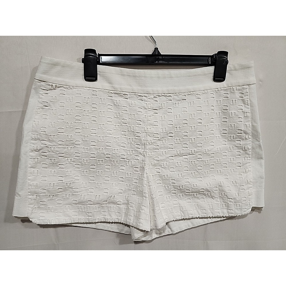 J. Crew‎ Shorts Womens Size 14 White Eyelet, Zippered Side, 100% Cotton